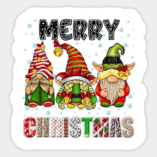 Merry Christmas Gnome Family Funny Xmas Tree Women Men Kids Sticker